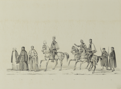 32615 Twaalfde gedeelte van de maskerade van de studenten van de Utrechtse hogeschool op 17 juni 1846, voorstellende de ...